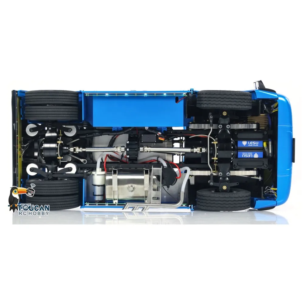 Toys 4X4 1/14 LESU RC Tractor Truck DIY Customized Controlled Painted Finished Car Metal Chassis Model Light Vehicle THZH1809