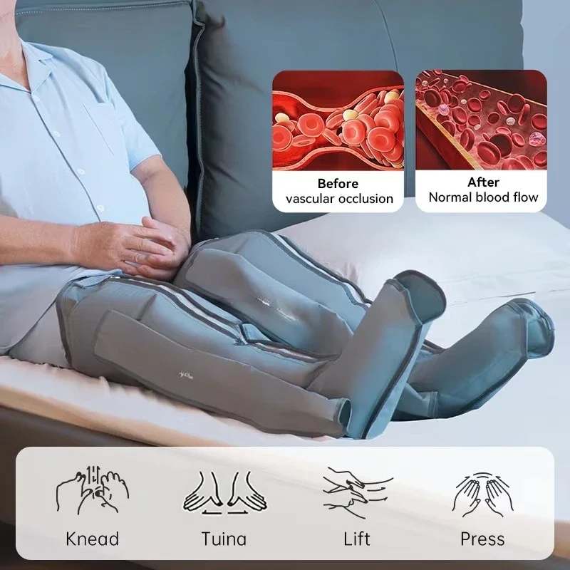 Foot Leg Air Compression Massage Recovery Boots Adjustable 20-230mmHg Pressure for Athletes' Workout Circulation Improvement