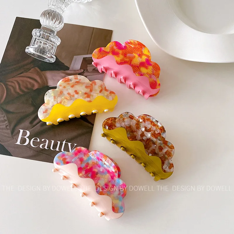 

2023 Original Design Acetate Color Cloud Hair Clips Cute Butter Splice Hair Grab Clip Trendy Hair Claw Accessories For Women