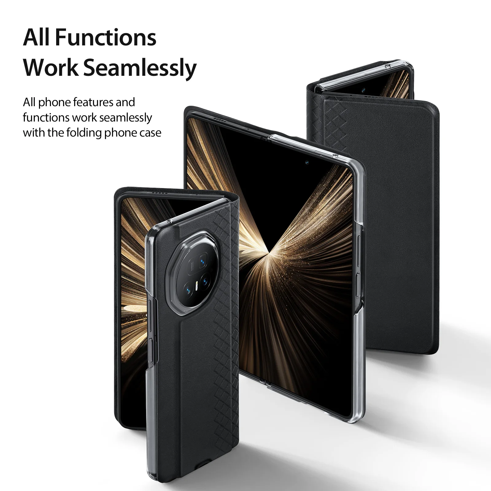 Honor Magic V5 Magic V3 Slim Shockproof Flip Cover Case, PU Leather Checkered Pattern Wallet Phone Case by DUX DUCIS