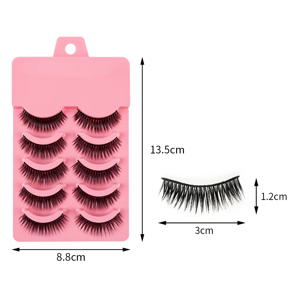 Roswlla 5 Pairs 3D Mink False Eyelashes  Soft Full Thick Wispy Eyelash  Natural long Fluffy False Eyelashes Full Strip Lashes