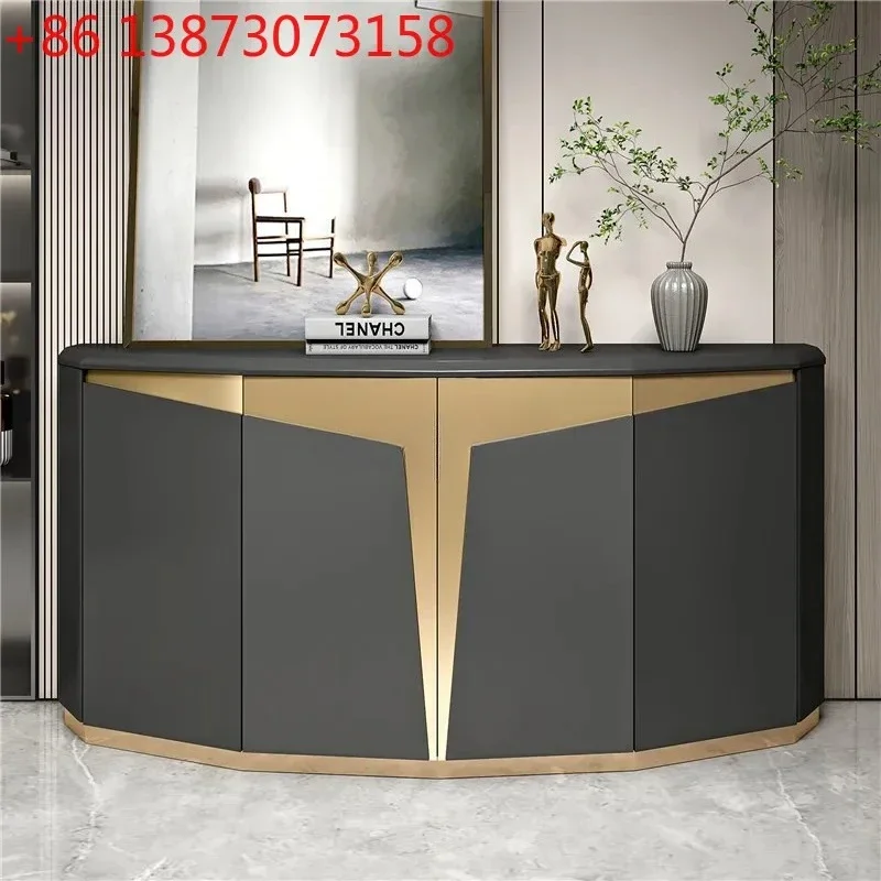 

02Light luxury Italian postmodern marble high-end living room shoe cabinet storage cabinet