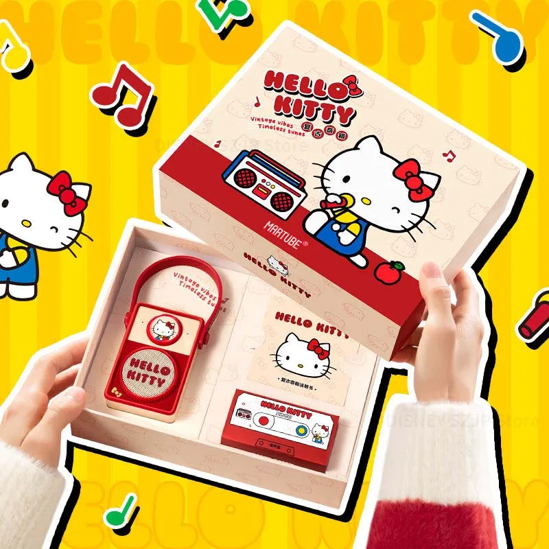 Sanrio-Altavoces Bluetooth de Hello Kitty, MG21-39, Kawaii, Retro, cámara de Audio, estatuilla de acción de Anime, decoración, caja de sonido, Juguetes