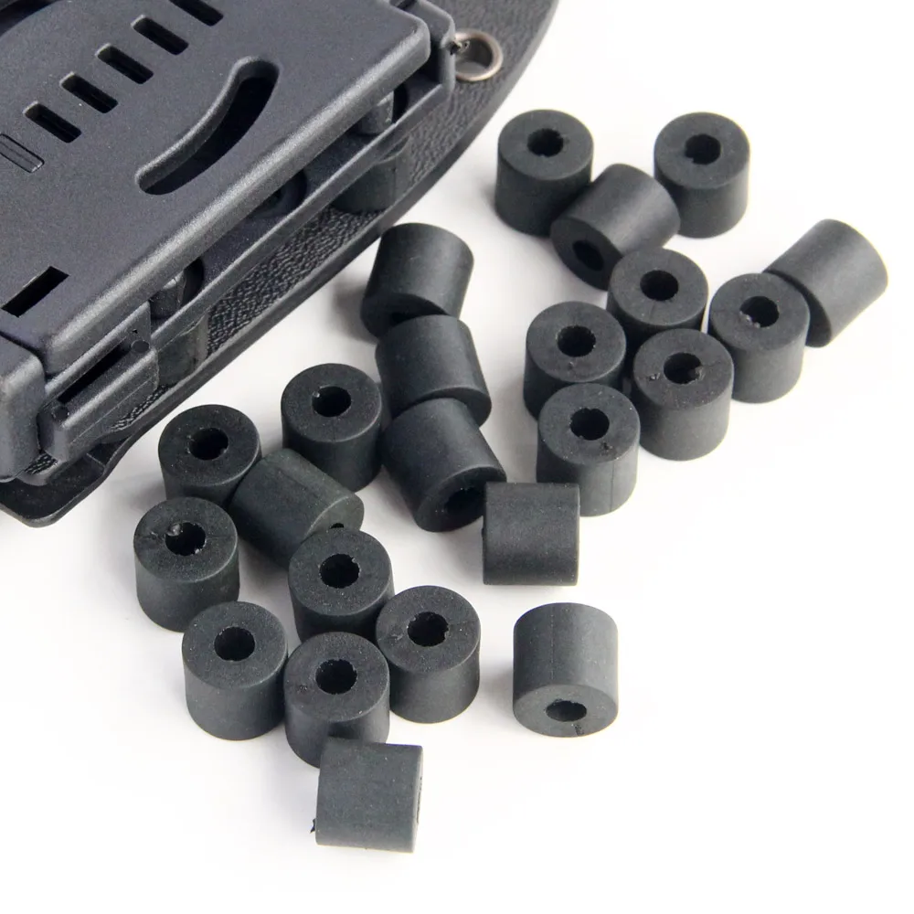 Arandela de goma multiusos de 50 piezas y 11mm de grosor, espaciadores redondos de nailon negro para funda DIY