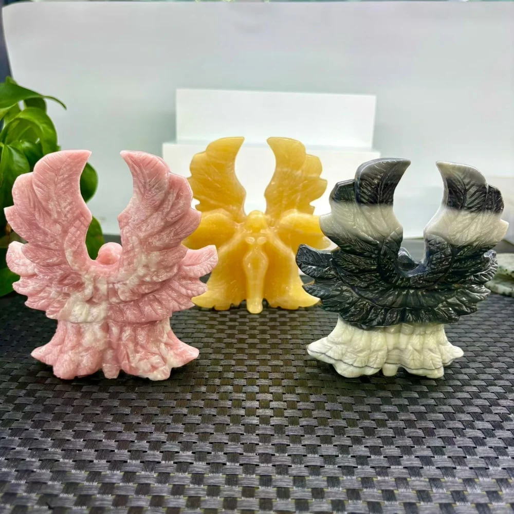 1PC Natural 12cm Quartz Seraph Angel Carving Healing Mineral Polished Home Decor Ornament Figurine - Gift Quality Crystal Angel
