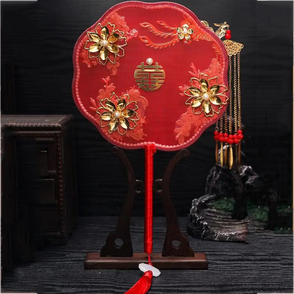 

Tuan Fan Bride Chinese Xiuhe Wedding Slap Fan Dressing Gown Ancient Style Handheld Prop Accessories