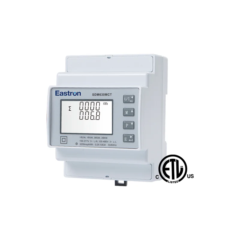 SDM630MCT ETL no MID 1/5A CT conectado Mutli función cuatro módulos trifásicos Digital Din Rail Power Meter, RS485 port Modbus R