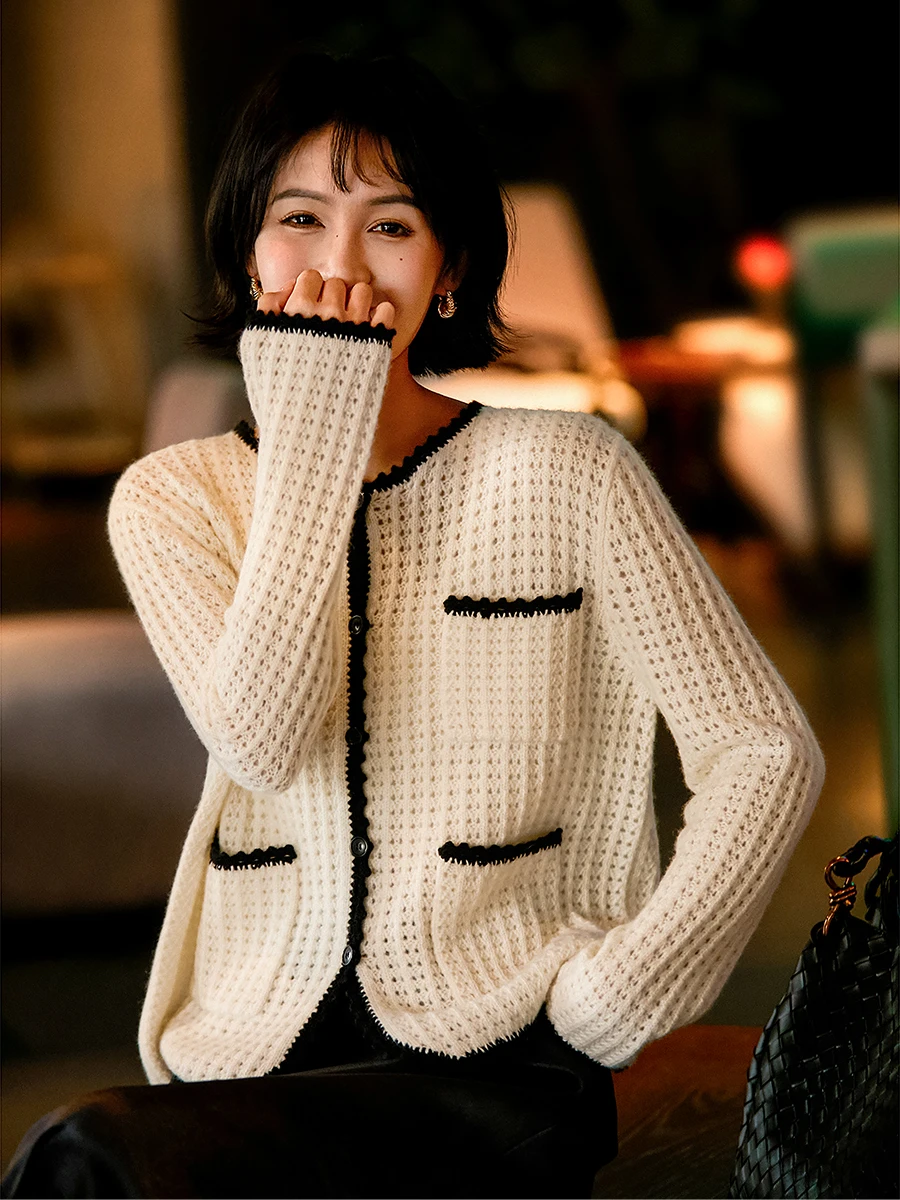 

Xiao Han Ge Cloud Weave Soft Fce Camere Knitted Open Cardigan Color Blo Winter Light adow Goat Camere Women's Sweater