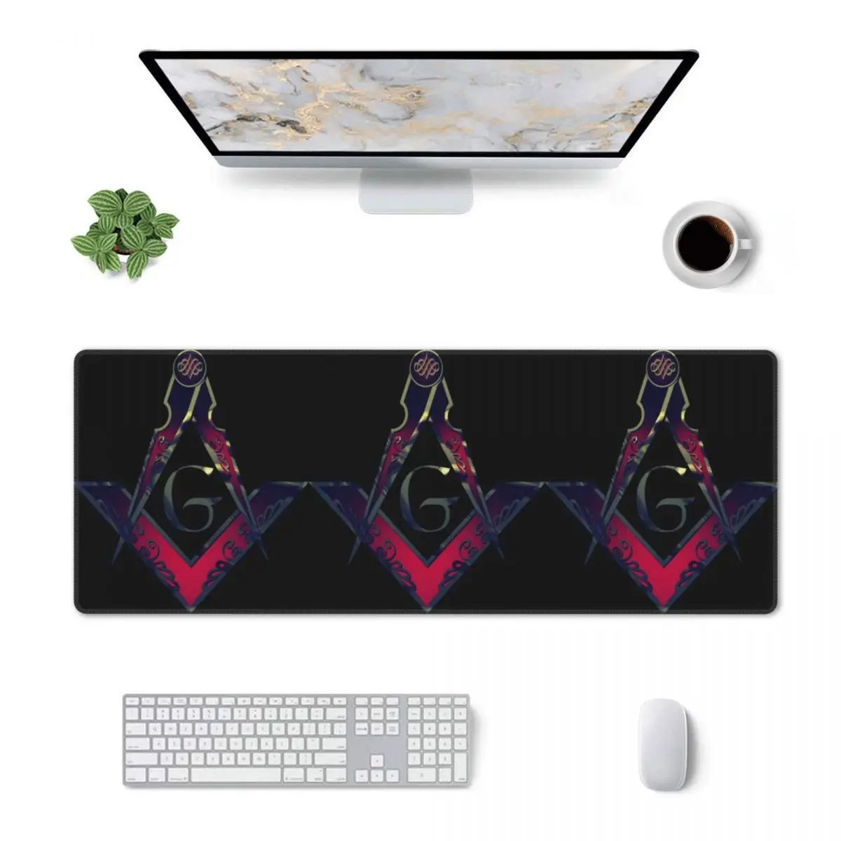 Large Mouse Pad Freemason Compass Masonic Gamer PC Laptop Mats Keyboard Carpet Computer Gaming Office Accessories Desk Mat