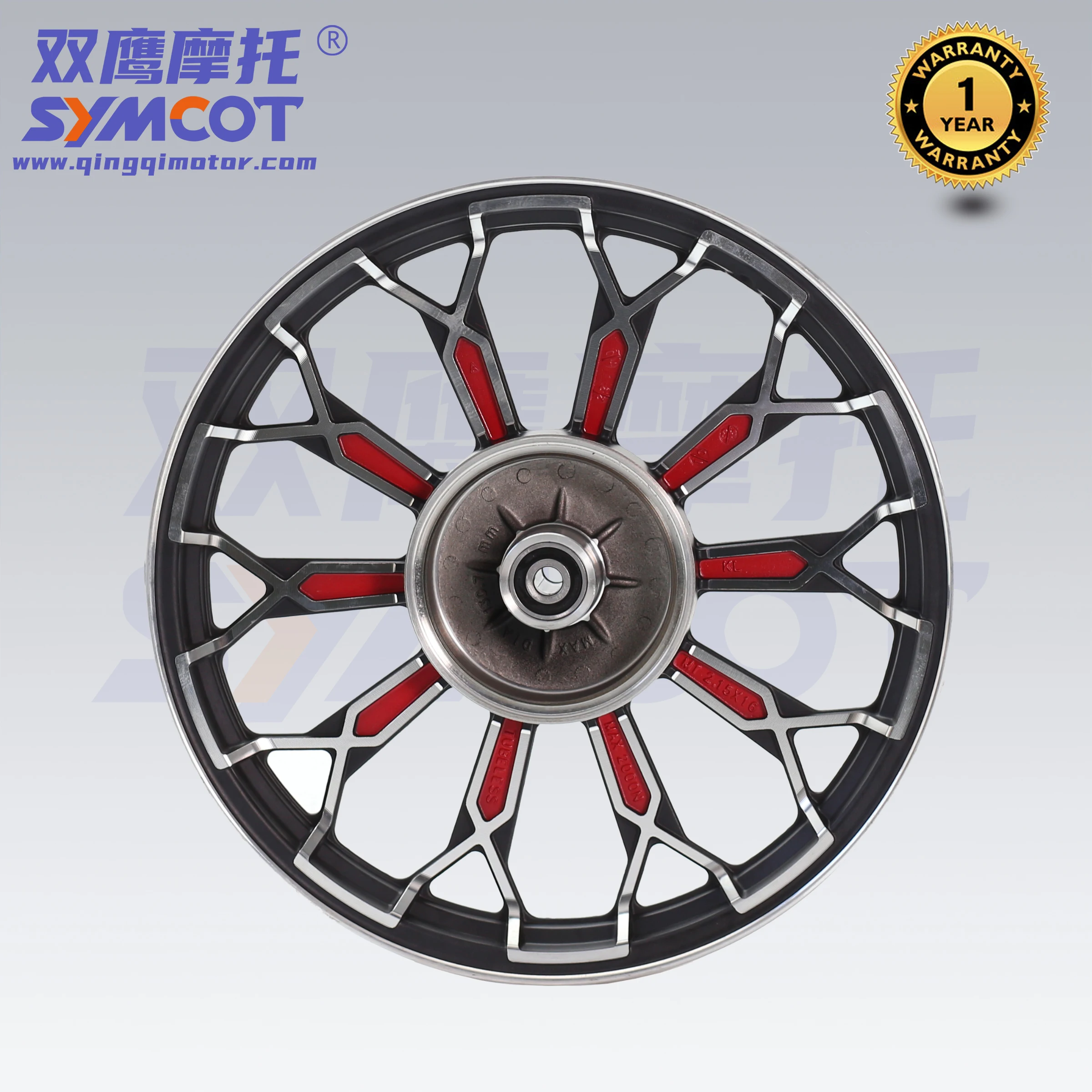 2pcs/set  motorcycle super motorcycle aluminum rim black rim set red spokes, color can be customized, high quality and low price