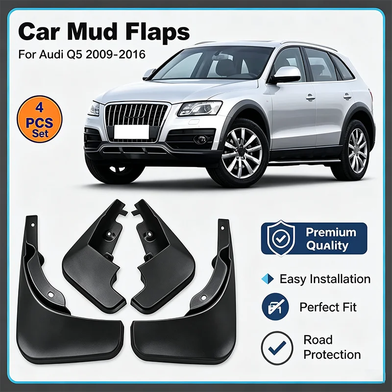 For Audi Q5 2009-2016 4PCS Mud Flaps Splash Guards Front Rear Fender Mudguards Exterior Protection