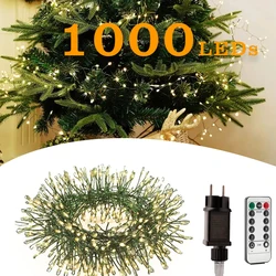 300LEDs Christmas string lights Plug in Lights  Green Wire Indoor Lights with Remote for Bedroom Garden Party Decoration