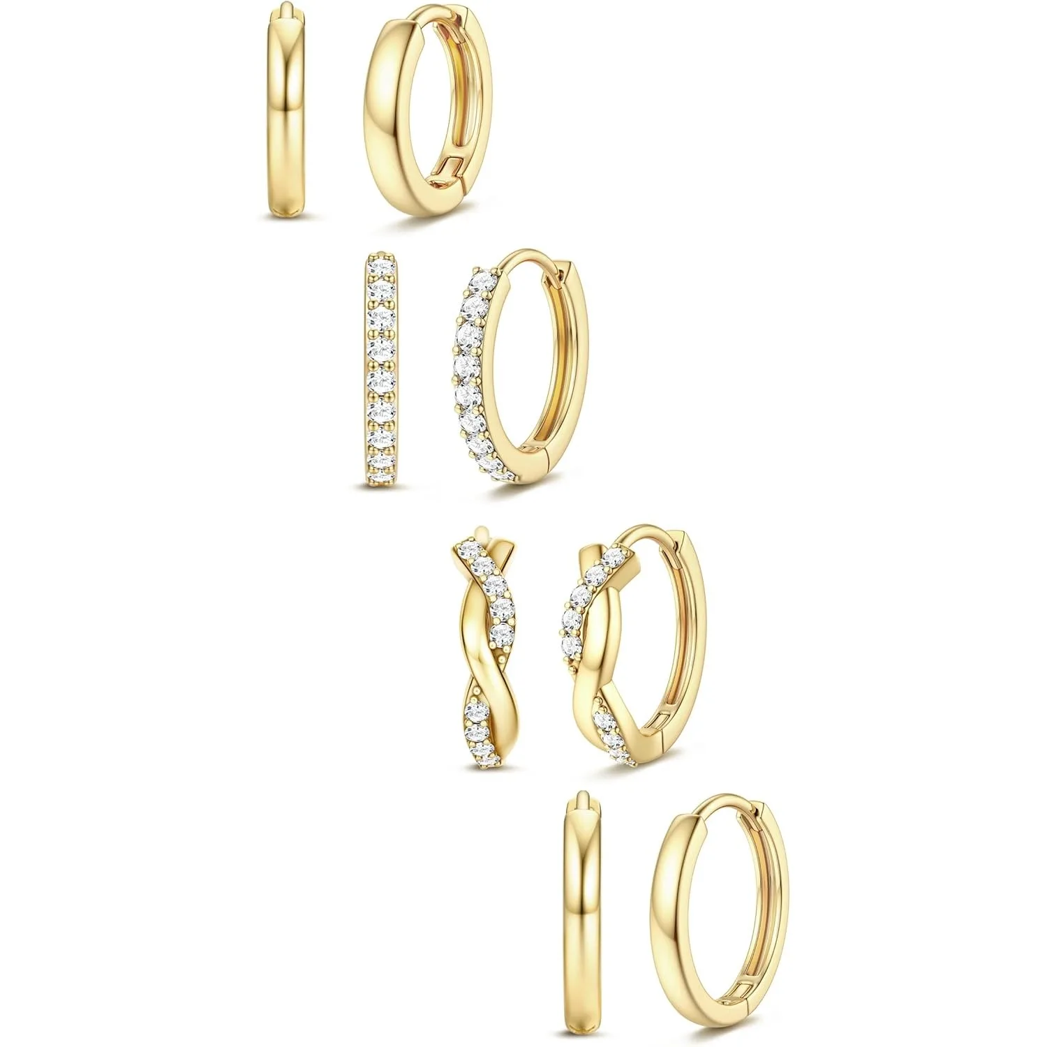 

Drperfect 1Pair Hoop Earrings for Women Trendy 14K Gold Plated Cartilage Earring Stacks Cute Dainty Hoops Earring Piercing Jewel
