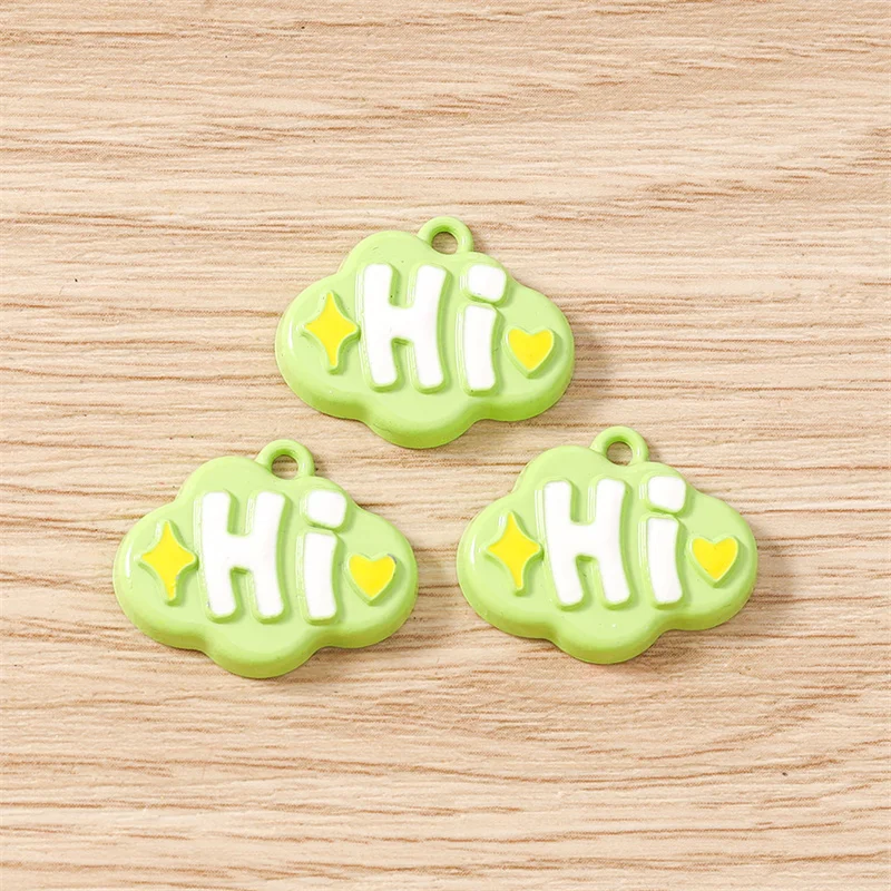 Tusember 10 Stück 18 x 22 mm Cartoon-bunte niedliche Hi-Charms für Frauen und Mädchen, niedliche Ohrringe, Schmuck, Halskette, Armband, DIY-Handwerk – Detail 5