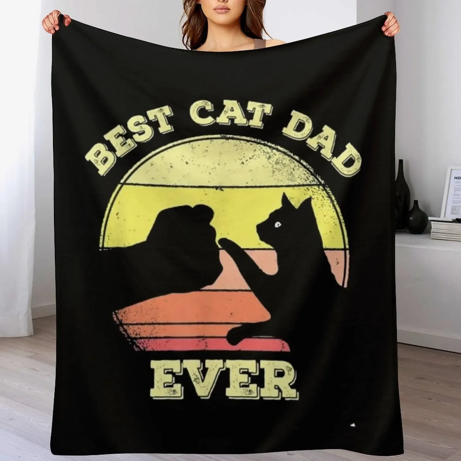 

Best cat dad ever T-shirt Throw Blanket Versatile Cozy Throw Blanket for All Occasions