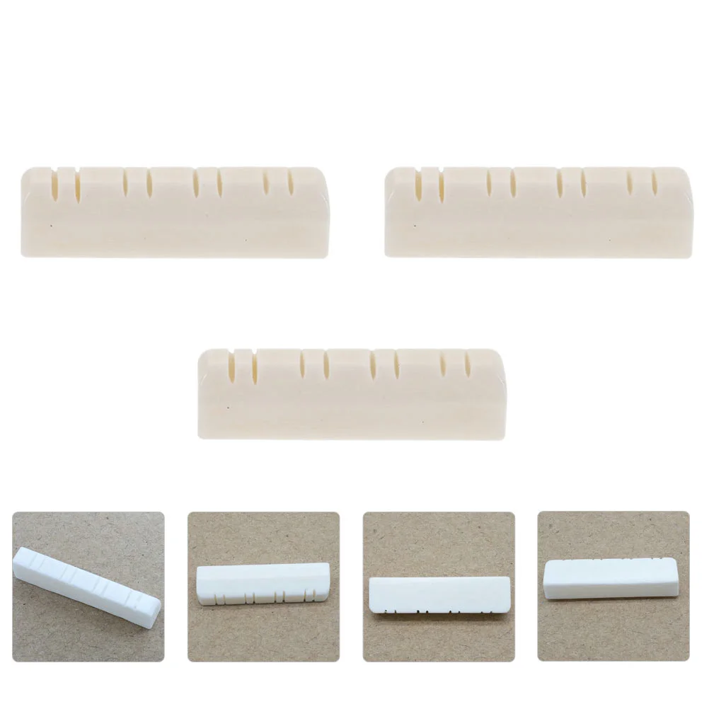 

3Pcs Mandolin String Nuts Mandolin Ox Bone Nuts Replacements Mandolin Accessories Mandolin String Bridge Saddles