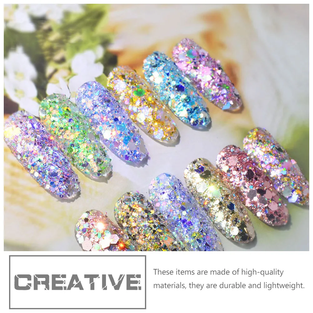 

12 Boxes Onion Powder Glitter Sequins Nail Stickers for Manicure Kit