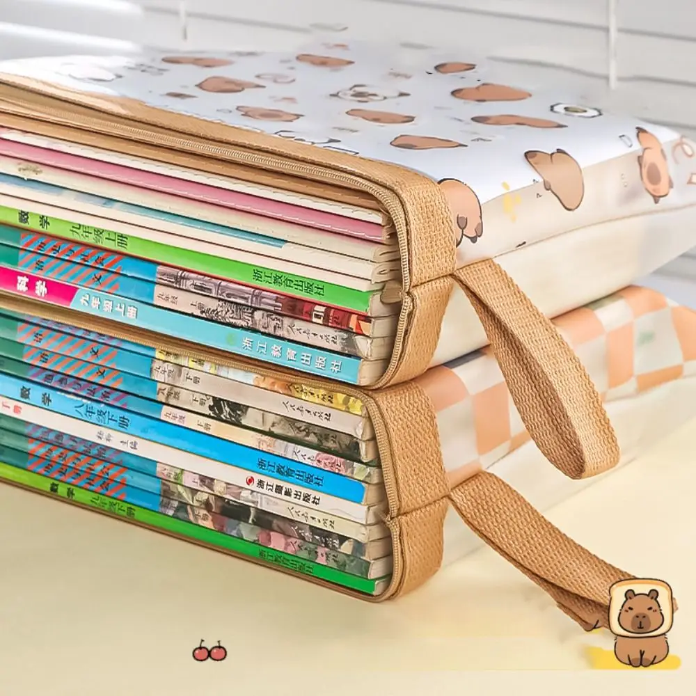 Office Supplies PVC Capybara Document Bag Cartoon Transparent A4 File Bag Waterproof Multifunction Information Pack Student
