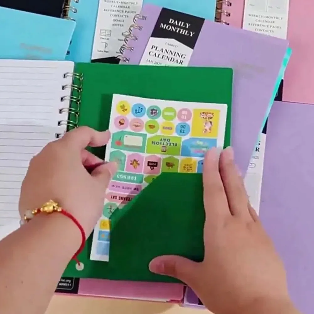 With Index Tags Coil 2025 Planner Notebook 365 Days Daily Plan a5 Agenda Notebook Diary Notepad Time Organizer Schedule Notepad