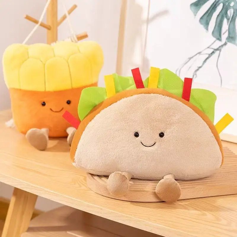 26/28cm simulación nuevo sándwich patatas fritas peluche juguete dibujos animados anime lindo almohada regalo de cumpleaños para niños muñeca divertida