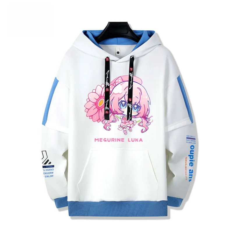 ユニセックスパーカー-快適な長袖ポリエステルジャケット-男性と女性用-ボーカロイドミクコラボレーション-秋冬アウター
