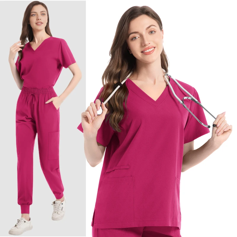 Frauen Peeling Schönheitssalon Spa Dental Arzt Krankenschwester Krankenhaus Medizinische Pflege Jogger Hosen 2-teilige Peelings Uniformen Sets Dental Peeling