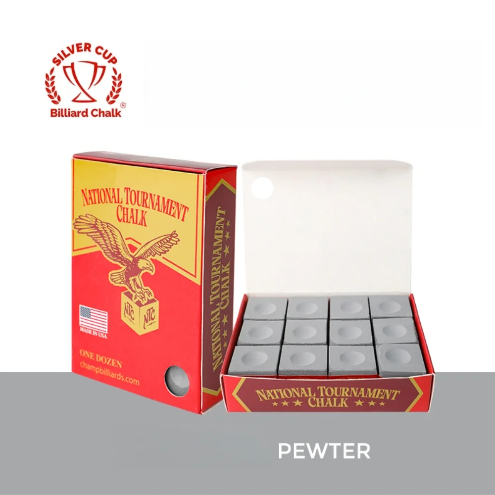 

USA Silver Cup National Tournament NTC Billiard Snooker Chalk 12 Pieces per Case Official Tournament Grade for Pool Table