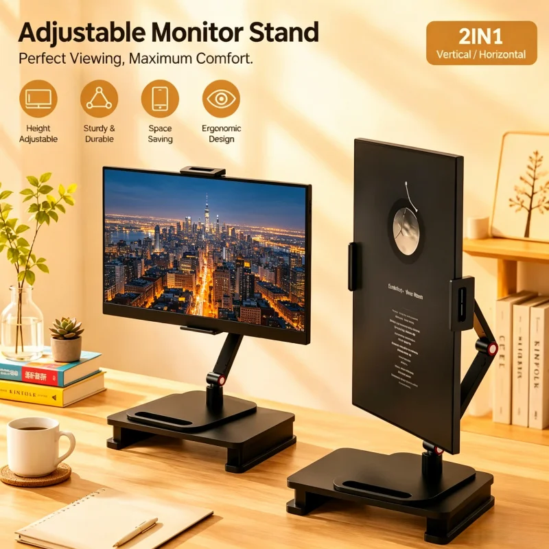

Versatile Portable Screen Mount, Adjustable Clamp Design, Ideal for Gaming Desk & Daily Desktop Combination Setup