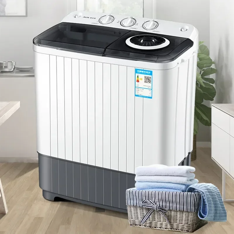 Balde duplo semiautomático de 5,5 kg, pequeno, grande capacidade, dormitório, quarto, máquina de lavar roupa doméstica, mini máquina de lavar roupa, 220v