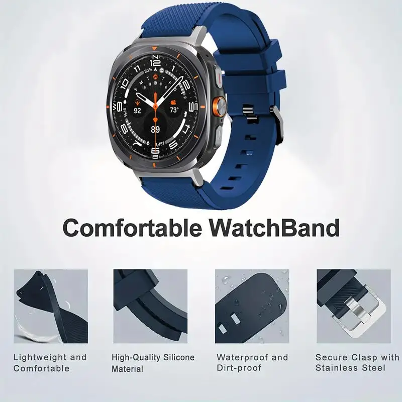 Sport Silicone For Samsung Galaxy watch 7 ultra Strap 47mm Accessories belt correa Bracelet galaxy watch 7 FE band 40mm 44mm 44 image 4