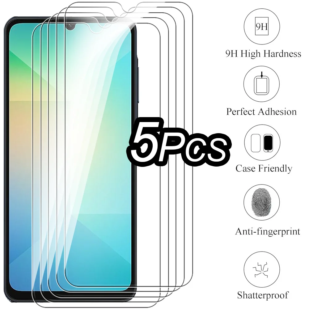 Samsung A06 5PCS Gehärtetes Glas Fall Für Samsung Galaxy A06 A05 A03 Schutz Glas Samsun A05S A03S EINE 06 Screen Protector film