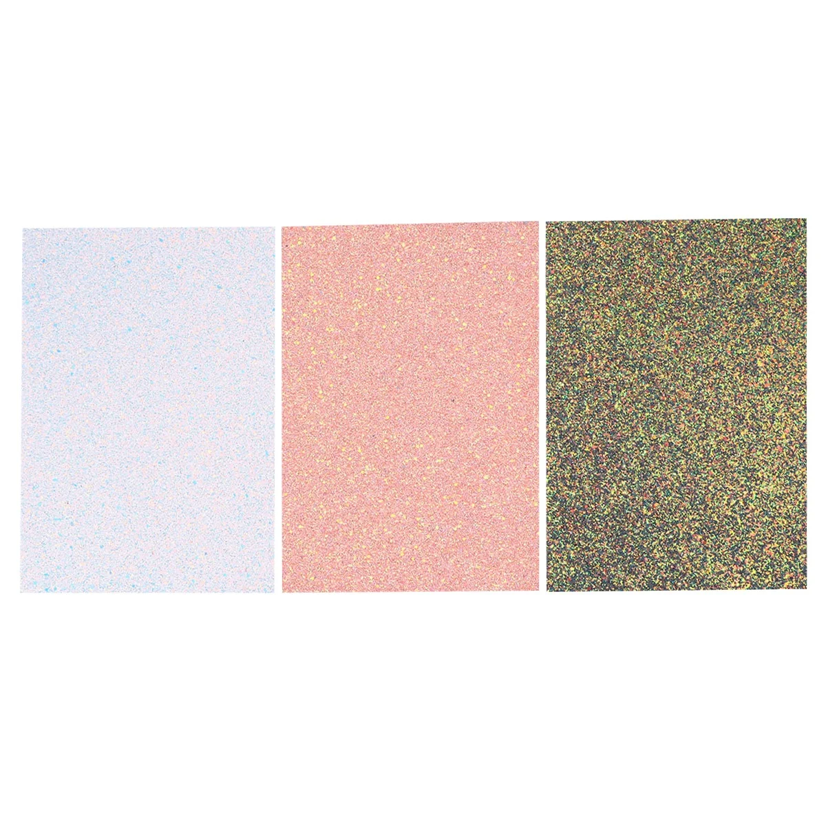 

3pcs Shiny Superfine Glitter Fabric PU Fabric Sheet for Craft DIY and Christmas Decoration(White Pink Green)