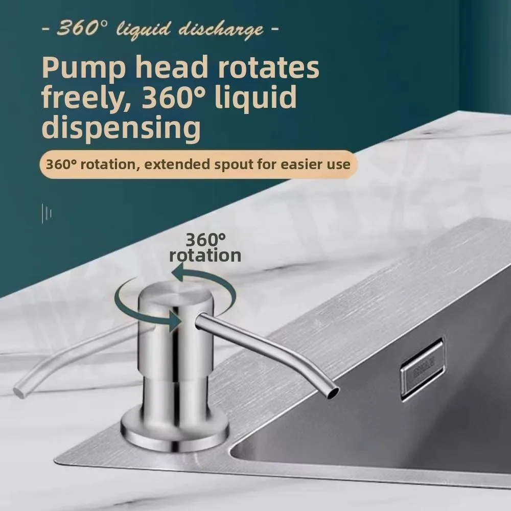 304 Stainless Steel Liquid Soap Dispenser Pump Extension Tube Refillable Detergent Dispenser Easy Install Heavy Duty