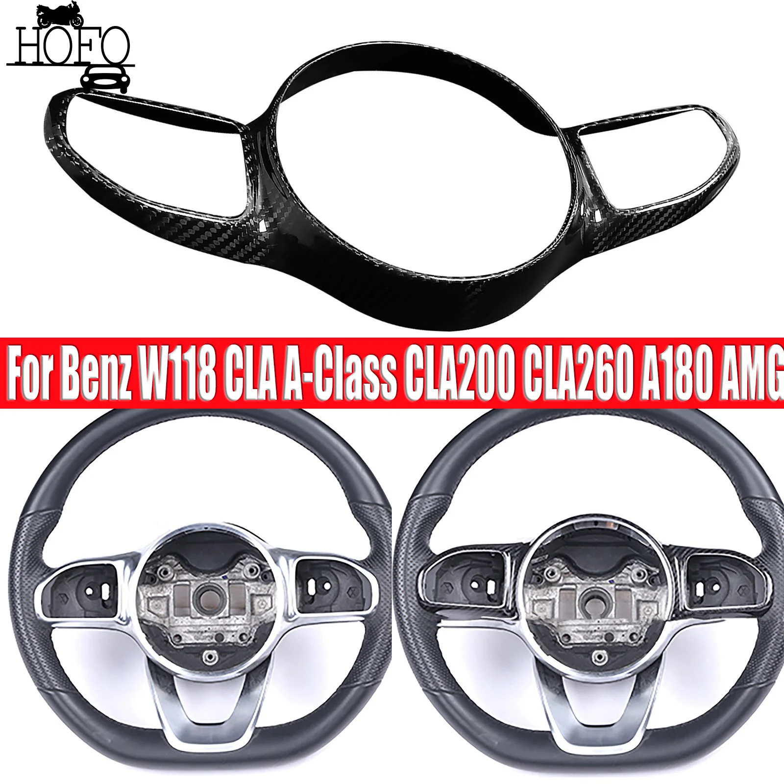 Car Steering Wheel Button Frame Trim Cover for Benz W118 CLA260/A180/A200L