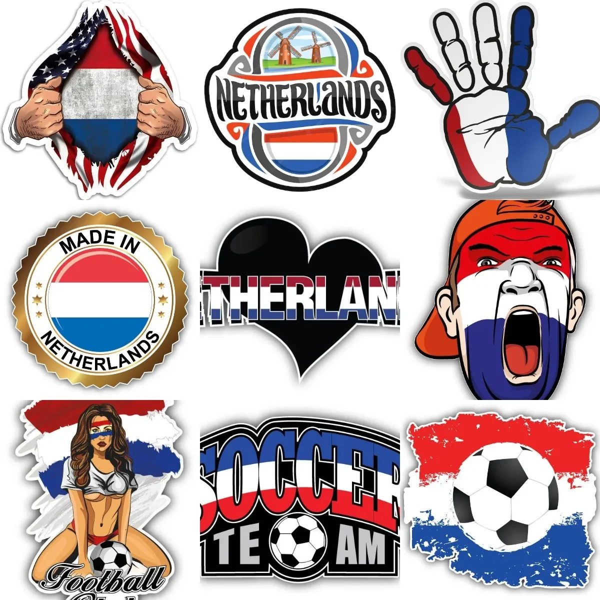 

Creative Netherlands Flag Emblem PVC Waterproof Sticker for Decorate Fridge Wall Car Motorcycle Off-road Helmet Bumper Decal