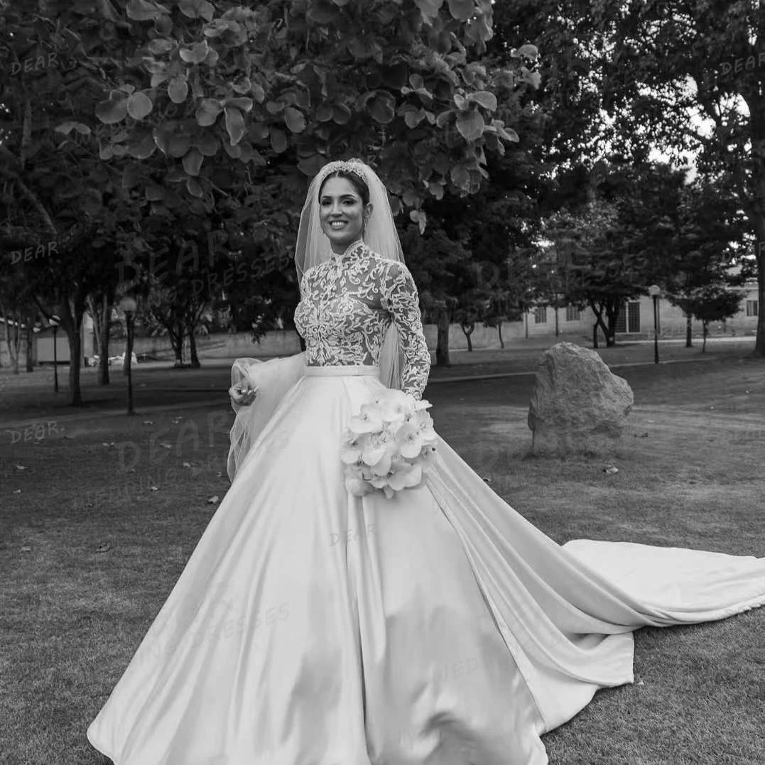 

Женское платье с длинным рукавом, блестящее ТРАПЕЦИЕВИДНОЕ свадебное платье с аппликацией, открытой спиной и круглым вырезом