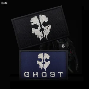 Call of Duty Patches Ghost Mask Skull Embroidered Patches on Clothes Military Tactical Moraleフックとループバッジアップリック 6ベストセールスコールオブデューティマーチ-2