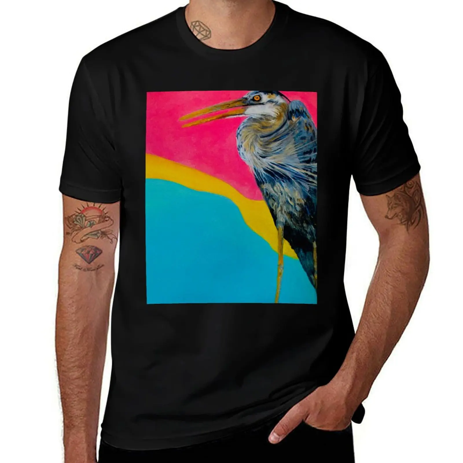 Great Blue Heron in Mexico T-Shirt graphic t shirts oversized t shirt customs design your own shirts graphic Men's clothing