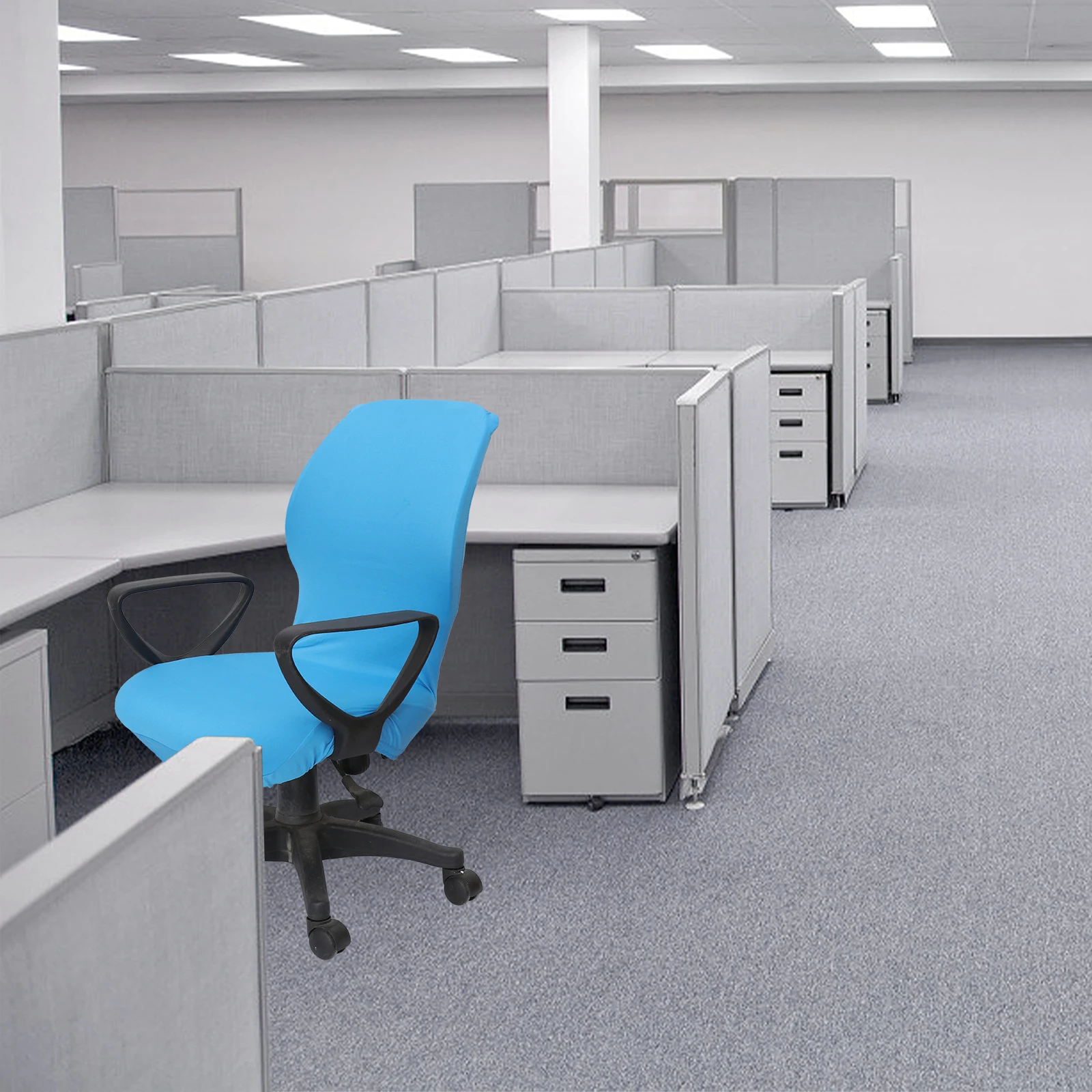

Office Chair Cover Elastic Fabric Slipcover Stretchable Seat Protector Soft Comfortable Machine Washable Desk Chair Cover Black