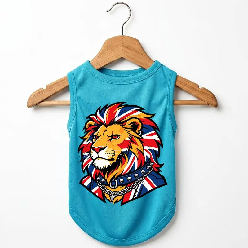 

UK Lion Dog Vest Cool Summer Breathable Pet Tank Top Outfit