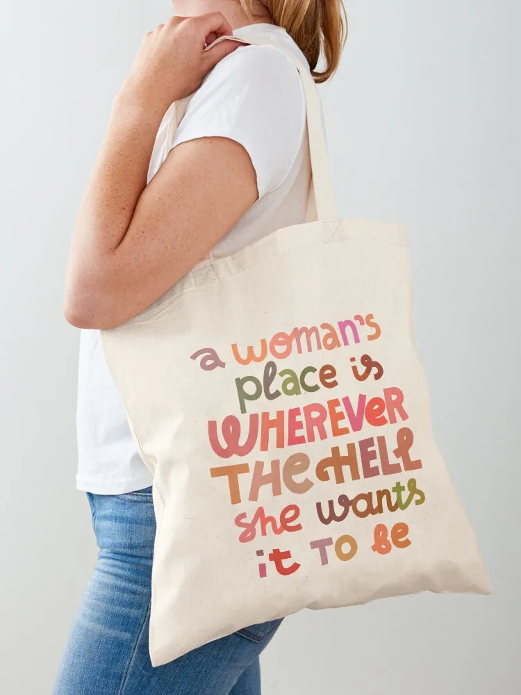 A woman's place Tote Bag tote bag men women bag Canvas Tote