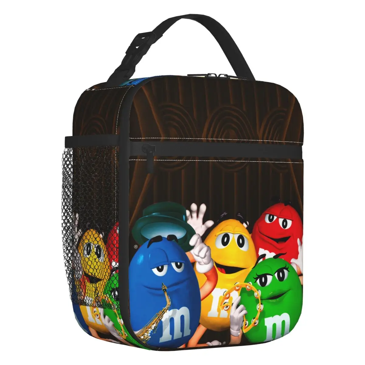 

Custom Funny M&M's Candy Lunch Bag Women Warm Cooler Insulated Lunch Box for Children School