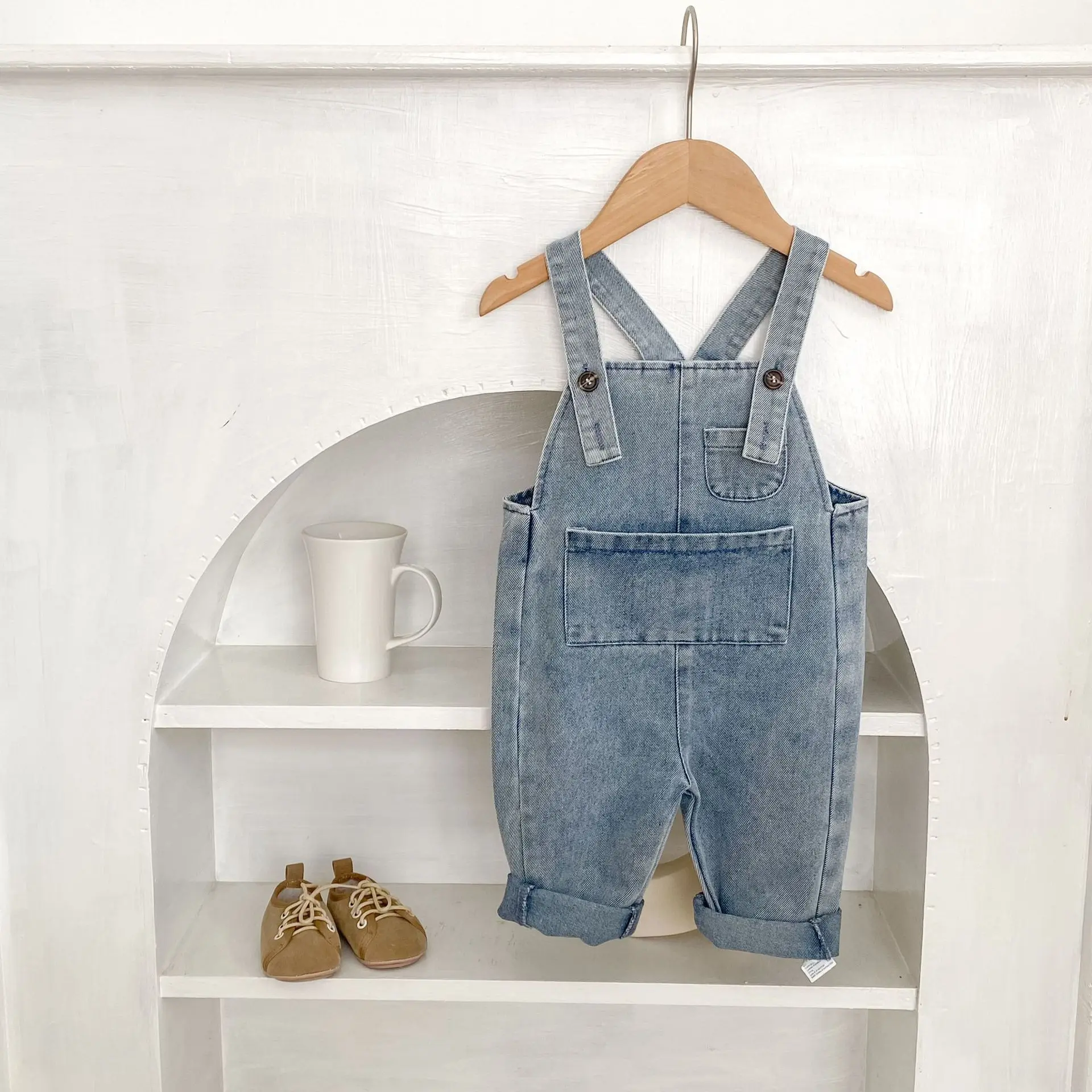 

2025 Fall Baby Denim Overalls with Pockets Toddler Jumpsuit Cute Unisex 0 To 4 Years Soft Stretch Comfortable Playwear Outfit