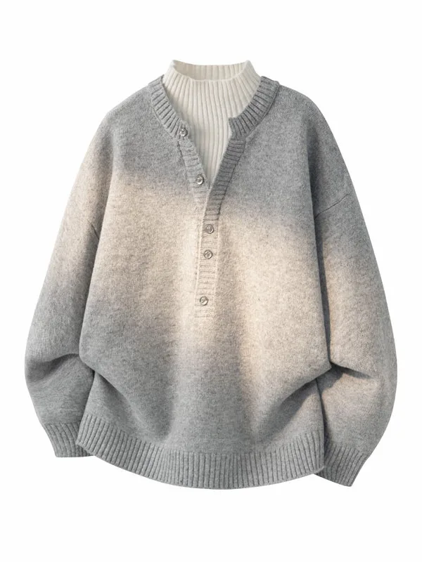 

American Sle Color Blo Stand Collar Knitted Sweater for Men Casual Long Sve Top Youth Faion Winter Warm Wear