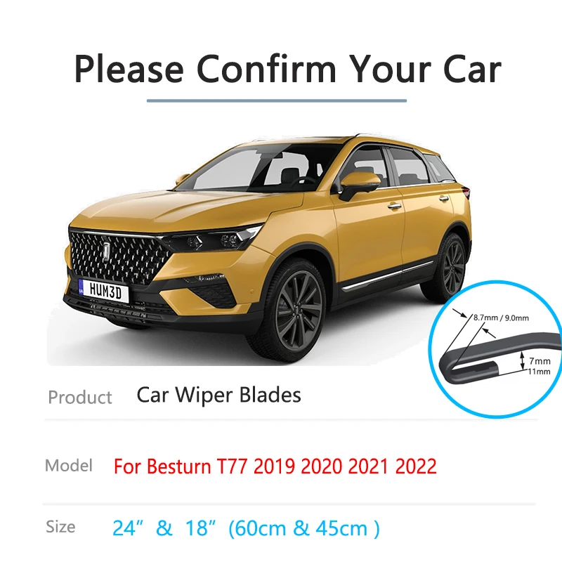 For Bestune Besturn T77 FAW X60 2019 2020 2021 2022 Front Wiper Blade Brushes Cutter Windshield Windscreen Windows Accessories