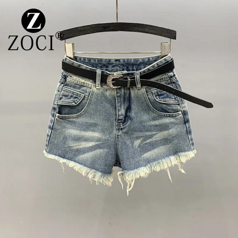 

[zoci] High Waisted A-line Wide Leg Pants Summer a Edgy Design, Denim Short Skirt Women