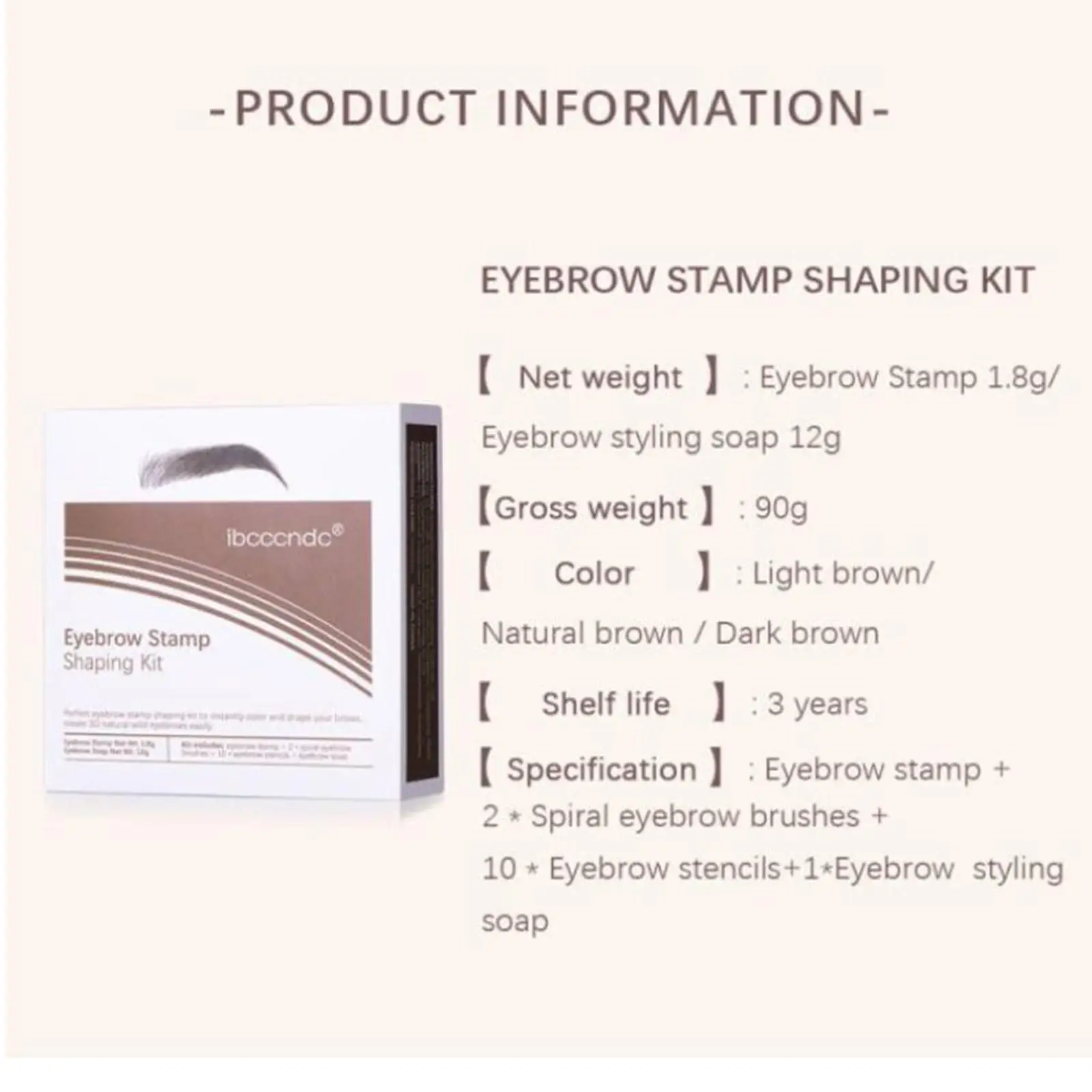 Herramienta de maquillaje impermeable en polvo para cejas con sello de cejas de un solo paso con tarjetas de plantilla para la belleza diaria