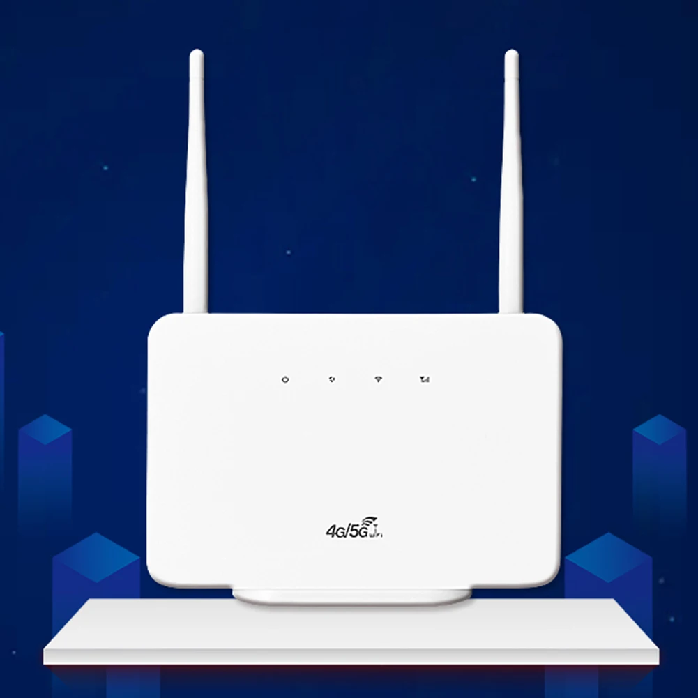 4G LTE CPE Router Modem 300Mbps 4G Router Wireless Modem External Antenna with Sim Card Slot EU Plug for Home Travel Work