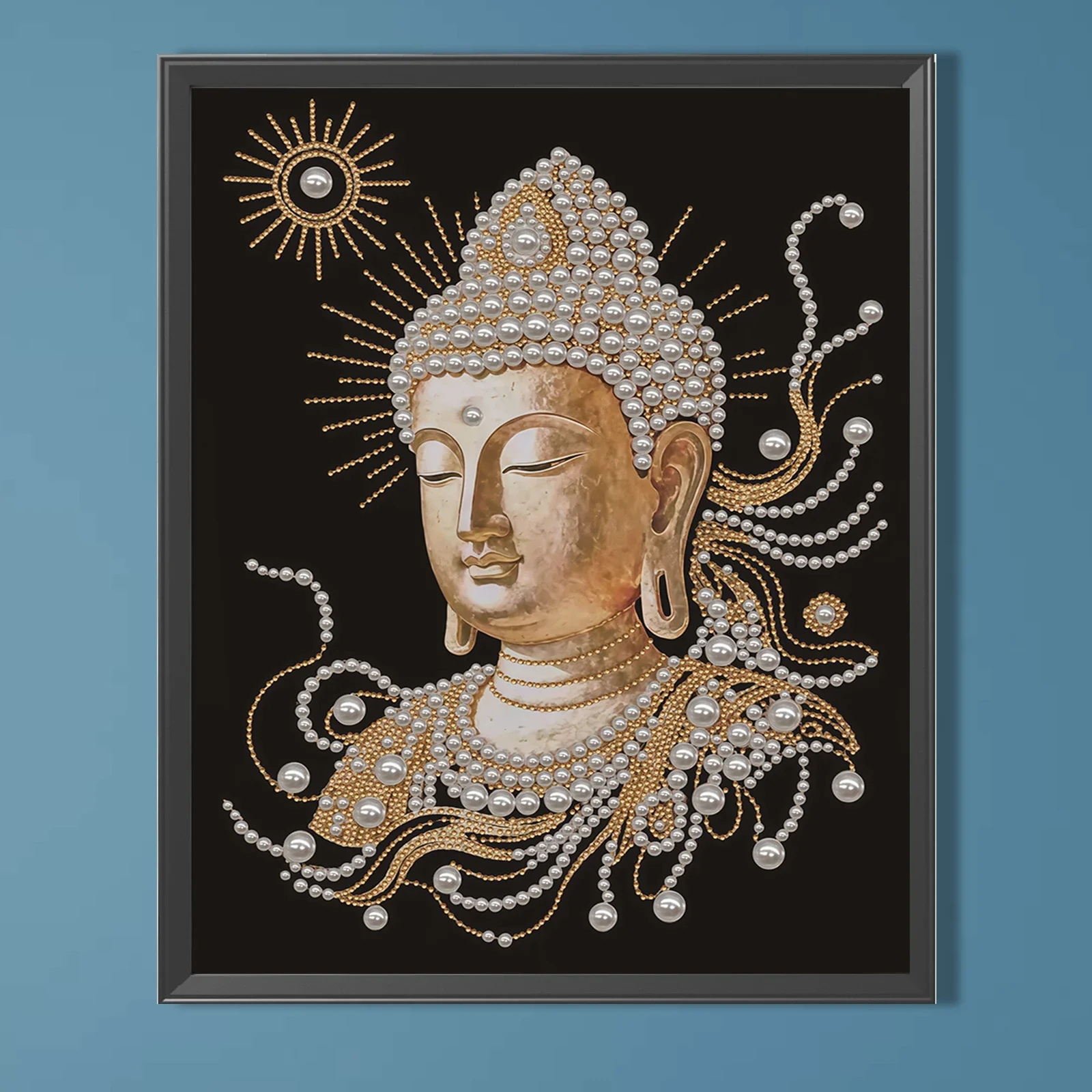 

Набор для рисования жемчужными точками «Золотой Будда» для взрослых/начинающих, подарок, декор для дома, 40x50 см, без рамки