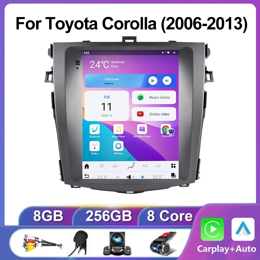 

9.7'' 2din Android 14 Car Radio For Toyota Corolla E140 / 150 / 2006-2013 4G+WIFI GPS Navigation Carplay Multimedia Video Player